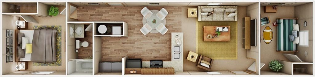 3D floor plan of the Bliss model by Tru Homes