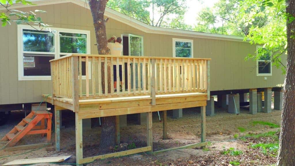 a new deck added to a new mobile home