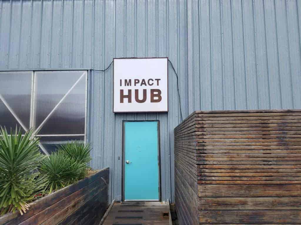 Entryway to Impact Hub in Austin