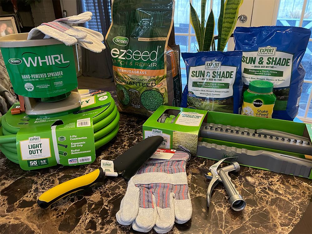 landscaping tools and materials