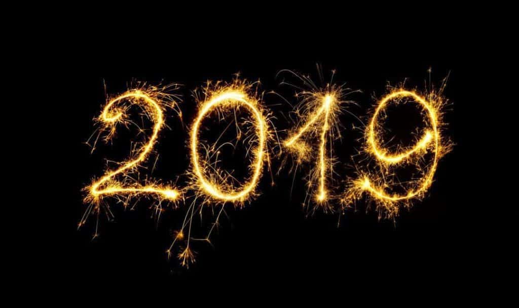 2019 written in the air with a sparkler