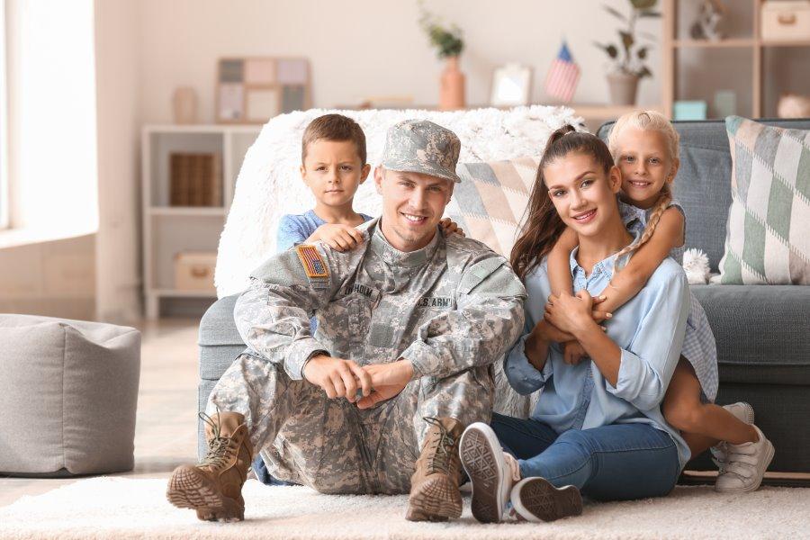happy family safe and secure in their mobile home