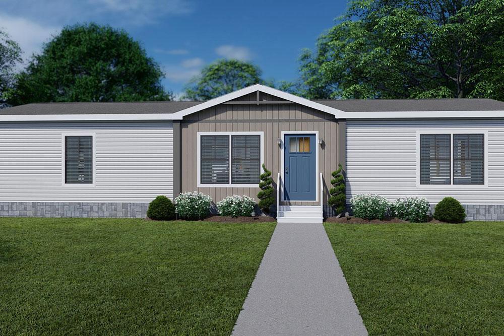 Clayton NXT Lizzie Model Mobile Home Exterior with Warm Stone Siding Insert Color