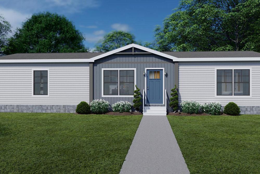 Clayton NXT Lizzie Model Mobile Home Exterior with Web Grey Siding Insert Color