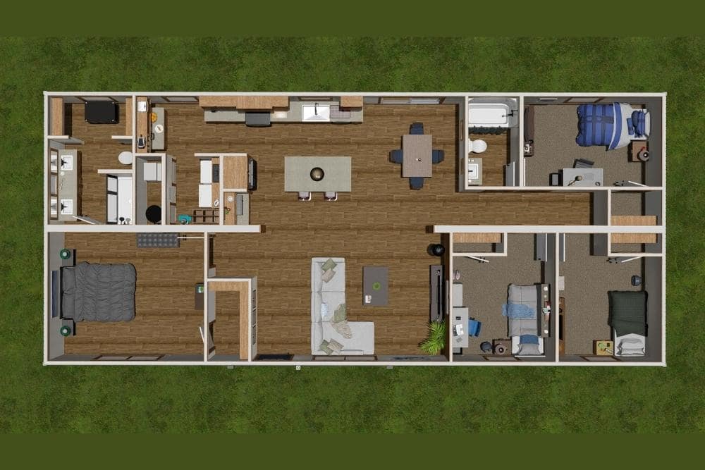 Clayton NXT Double Wide Mobile Home Loralei Floor Plan Dollhouse View