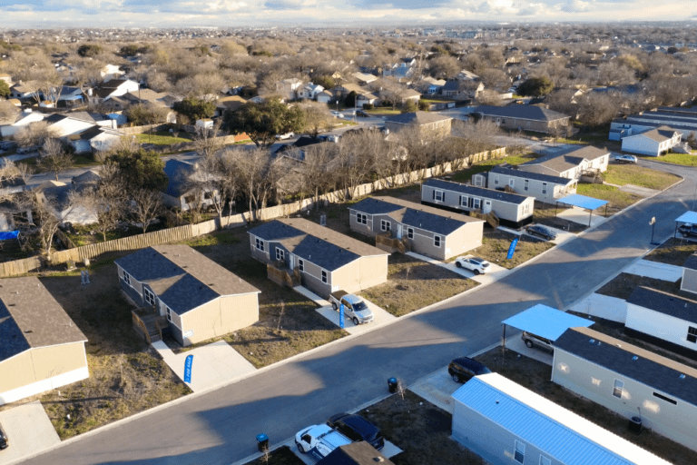 TRU Homes Double Wide 3 Bedroom Home Available in Walzem Park San Antonio Texas Exterior Aerial View