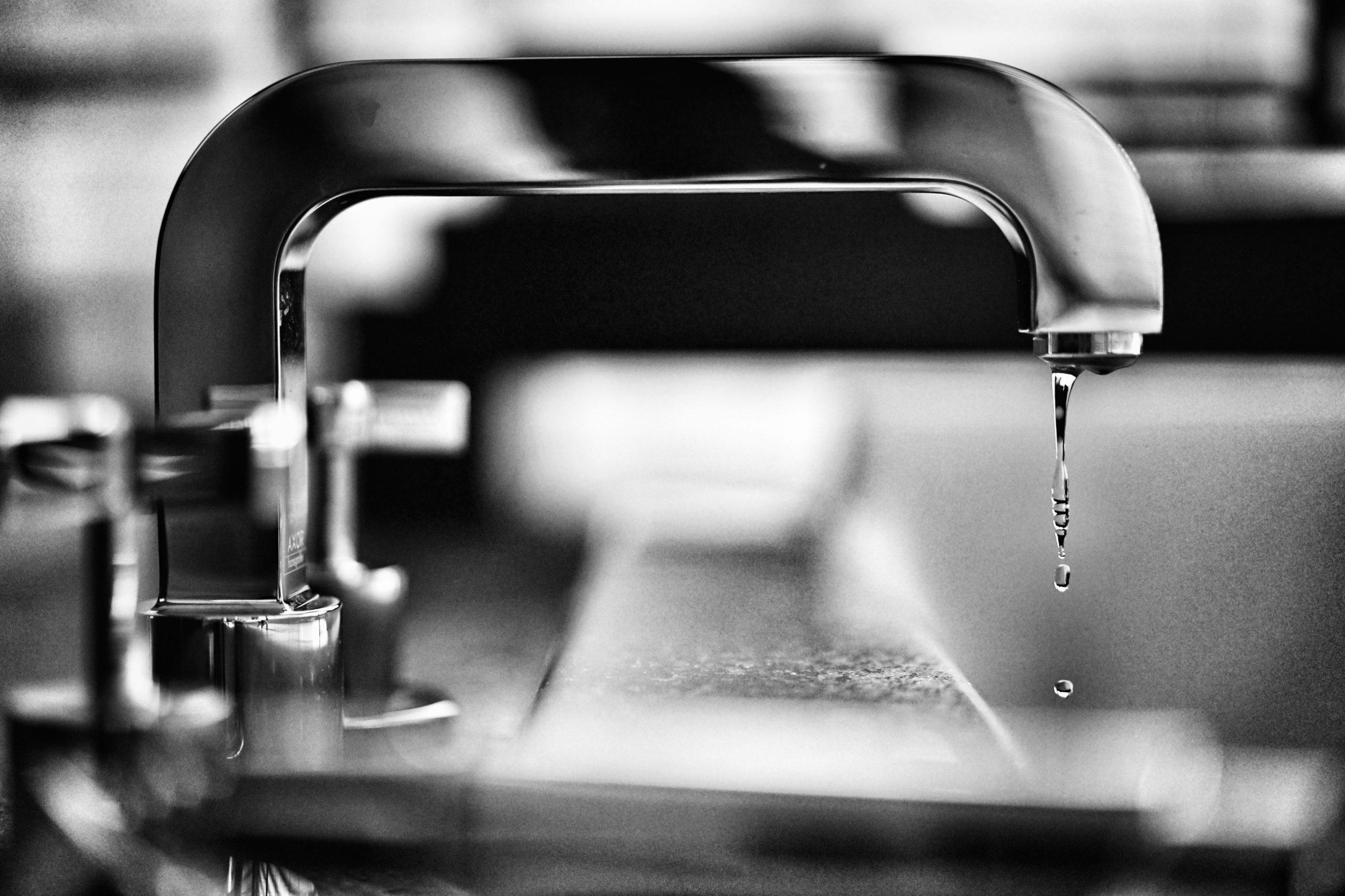 Silver metal faucet