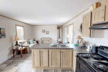 Oak Creek Double Wide Mobile Home Aries Interior Kitchen View 01