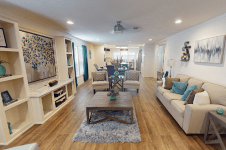 Oak Creek Double Wide Mobile Home Turk Interior Living Room View 05