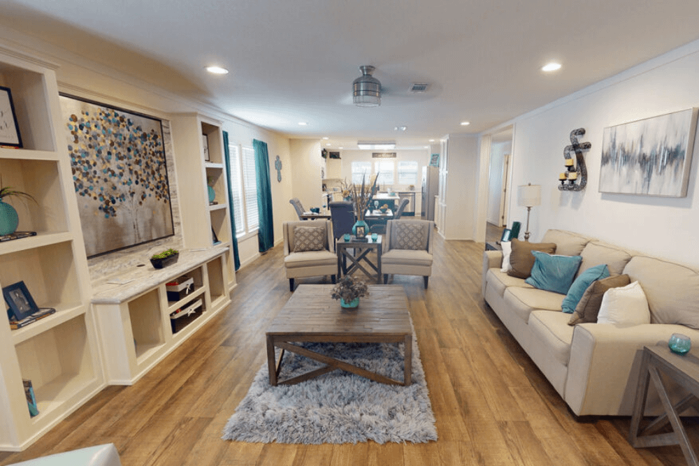 Oak Creek Double Wide Mobile Home Turk Interior Living Room View 05