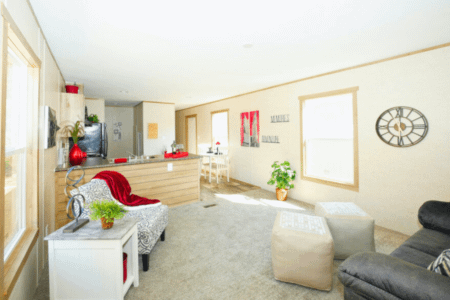 Oak Creek Double Wide Mobile Home Leo Interior Living Room View 02