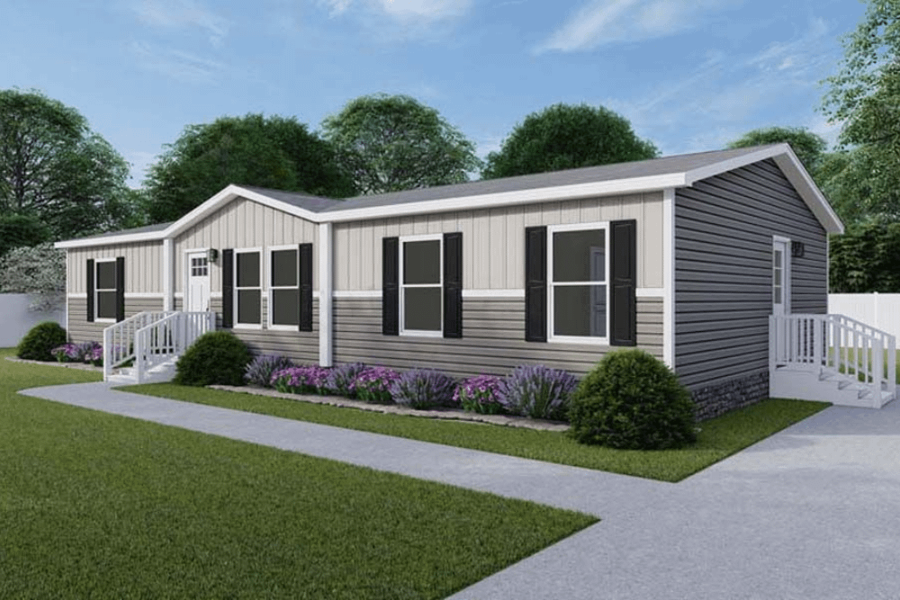 Explorer Double Wide Mobile Home Exterior Rendering Southern Ranch