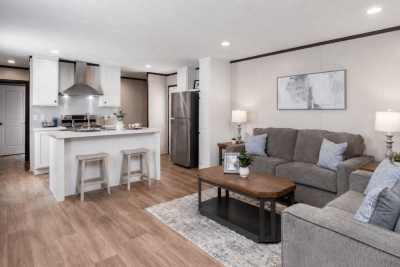 Clayton Bonham Miyo Dynamic Single Wide Manufactured Home Interior View Open Concept Living Area