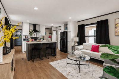 Clayton Bonham Miyo Intuition Single Wide Manufactured Home Interior View Open Concept Living Space