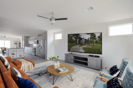 Oak Creek Vue Double Wide Mobile Home Interior Living Room View 01