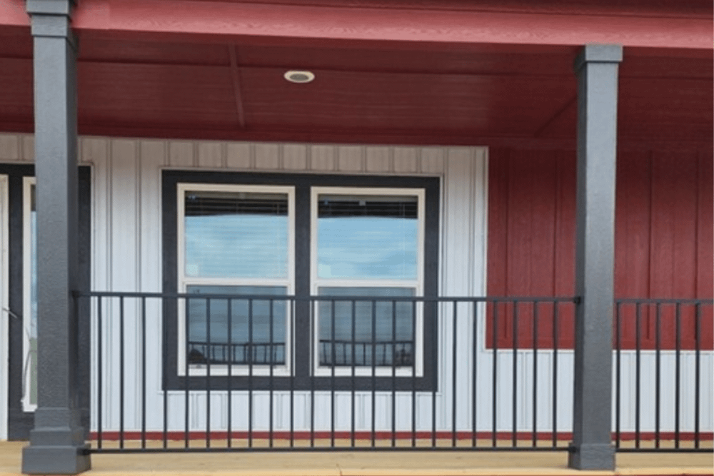 Black Coated Metal Porch Railing
