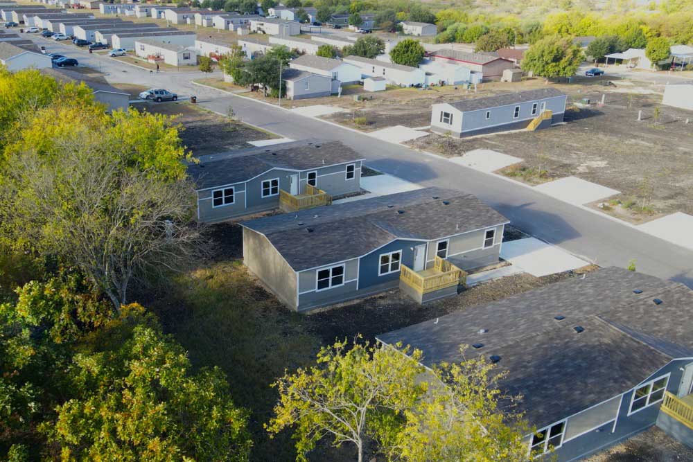 Arial view of new mobile homes