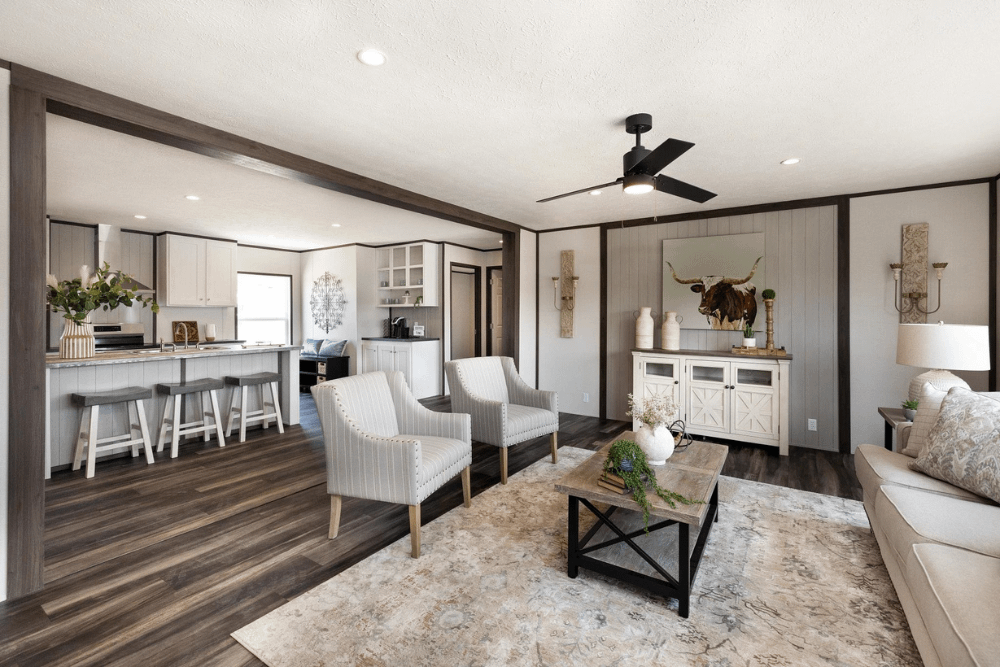 Clayton Homes Bonham Series Discover Double Wide Manufactured Home Room Featured Open Concept Living Space
