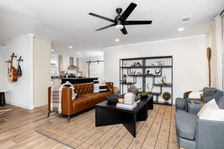 Clayton Tempo Shout Double Wide Manufactured Home Interior Open Floor Plan Living Room