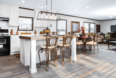 Clayton Sulphur Springs The Choice Double Wide Home Interior Kitchen Island and Dining Space