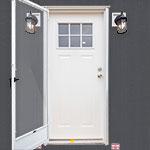 White Artisan Door w/ Storm Door (CA)