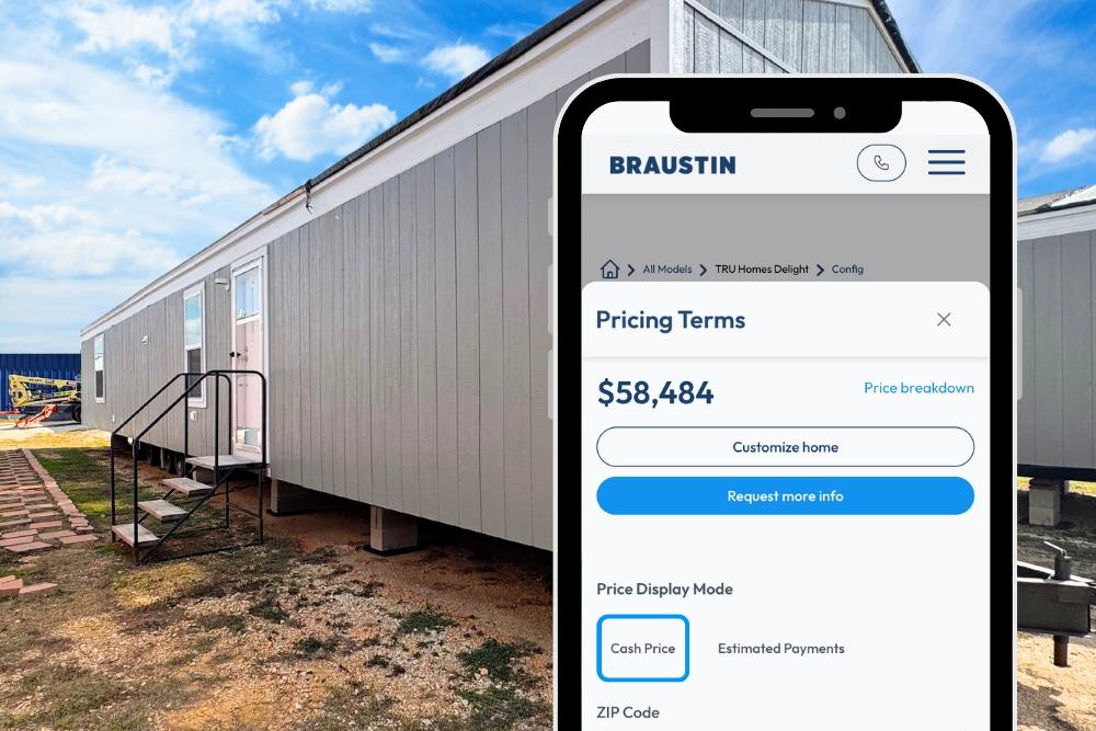 Image illustrating cash payment for a mobile home