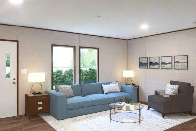 TRU Homes Oak Double Wide Manufactured Home Interior Living Space