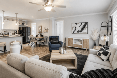 Cavco Emerald Ranch Hand Double Wide Manufactured Home Interior View Open Concept Living Space