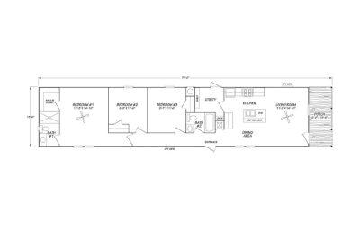 Cavco Eden-ED16763A Double Wide Manufactured Home 2D Floor Plan