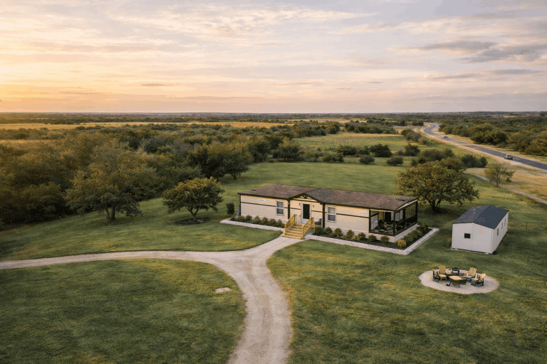 Double Wide Manufactured Home on privately owned property at Sunset