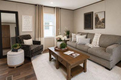 TRU Origin Aspen Single Wide Manufactured Home Interior View Living Room