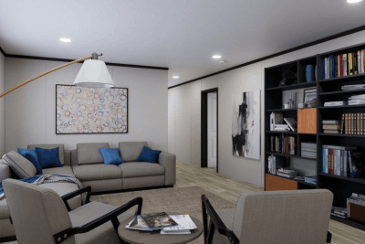 Clayton Bonham Miyo Thrive Double Wide Manufactured Home Exterior View Living Room