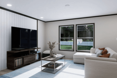 Clayton Bonham Miyo Purpose Double Wide Manufactured Home Exterior View Living Room